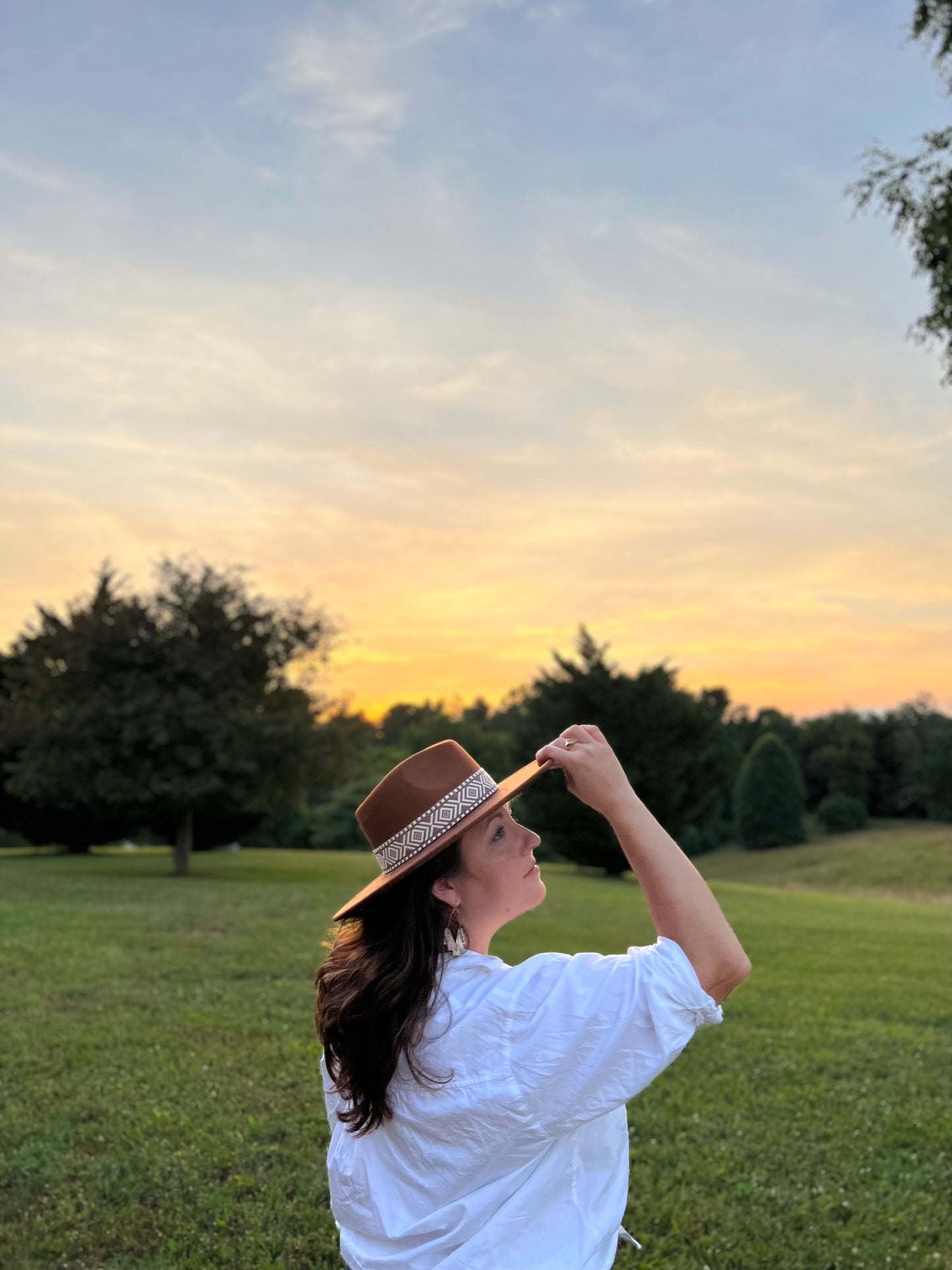 In Full Bloom | Wide Brim Hat | Rancher Hat | Hand Burned Hat