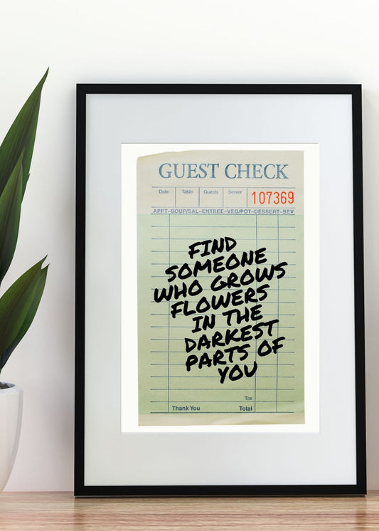 Grows Flower - Guest Check Print