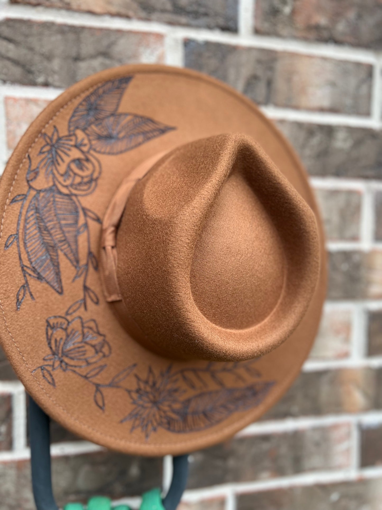 Brown Eyed Girl Wide Brim Hat Custom Hat Rancher Hat Custom Rancher Hat Burned Hat