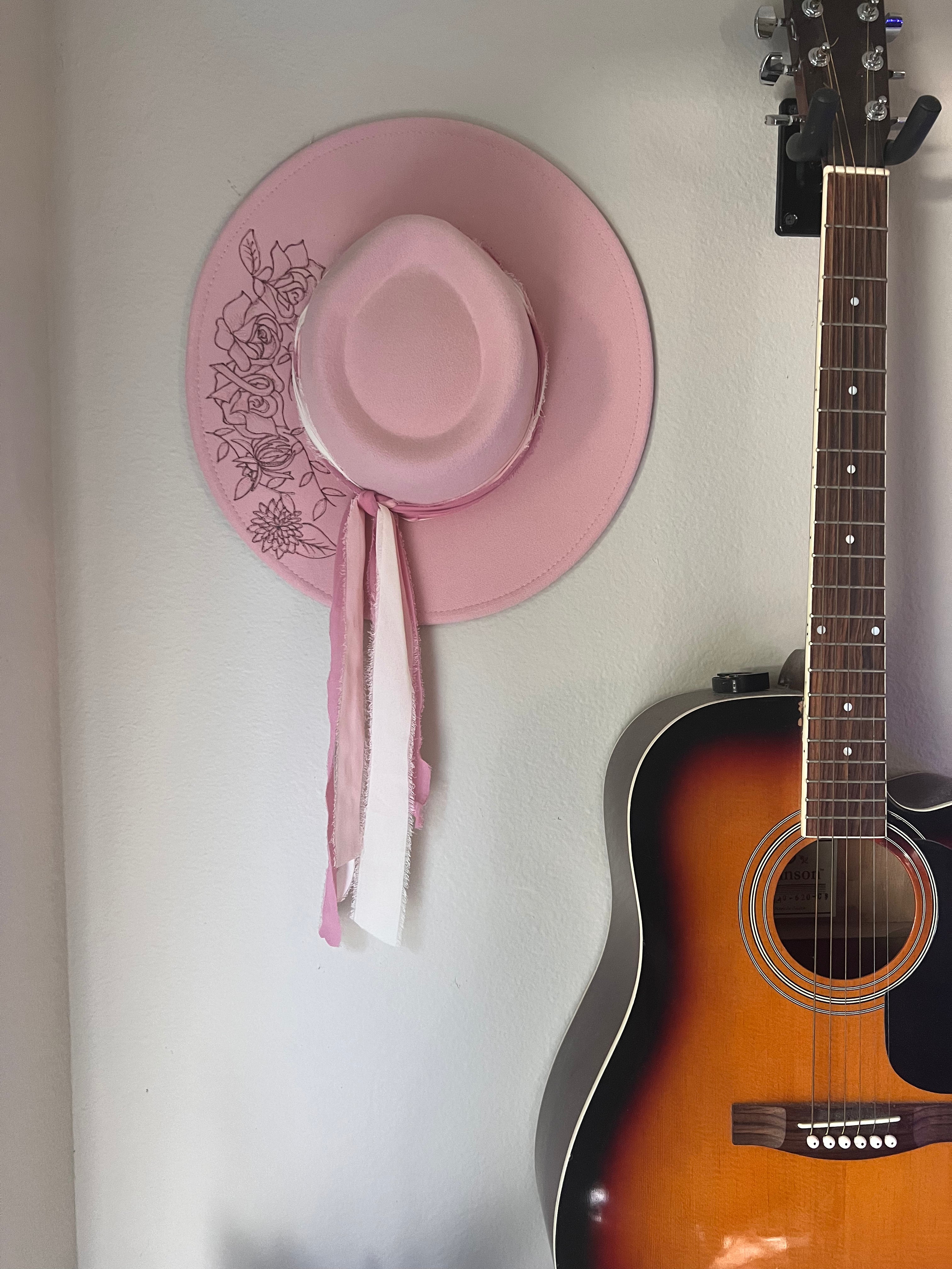 Krew Breast Cancer Awareness Hat • Hand Burned Wide Brim Hat