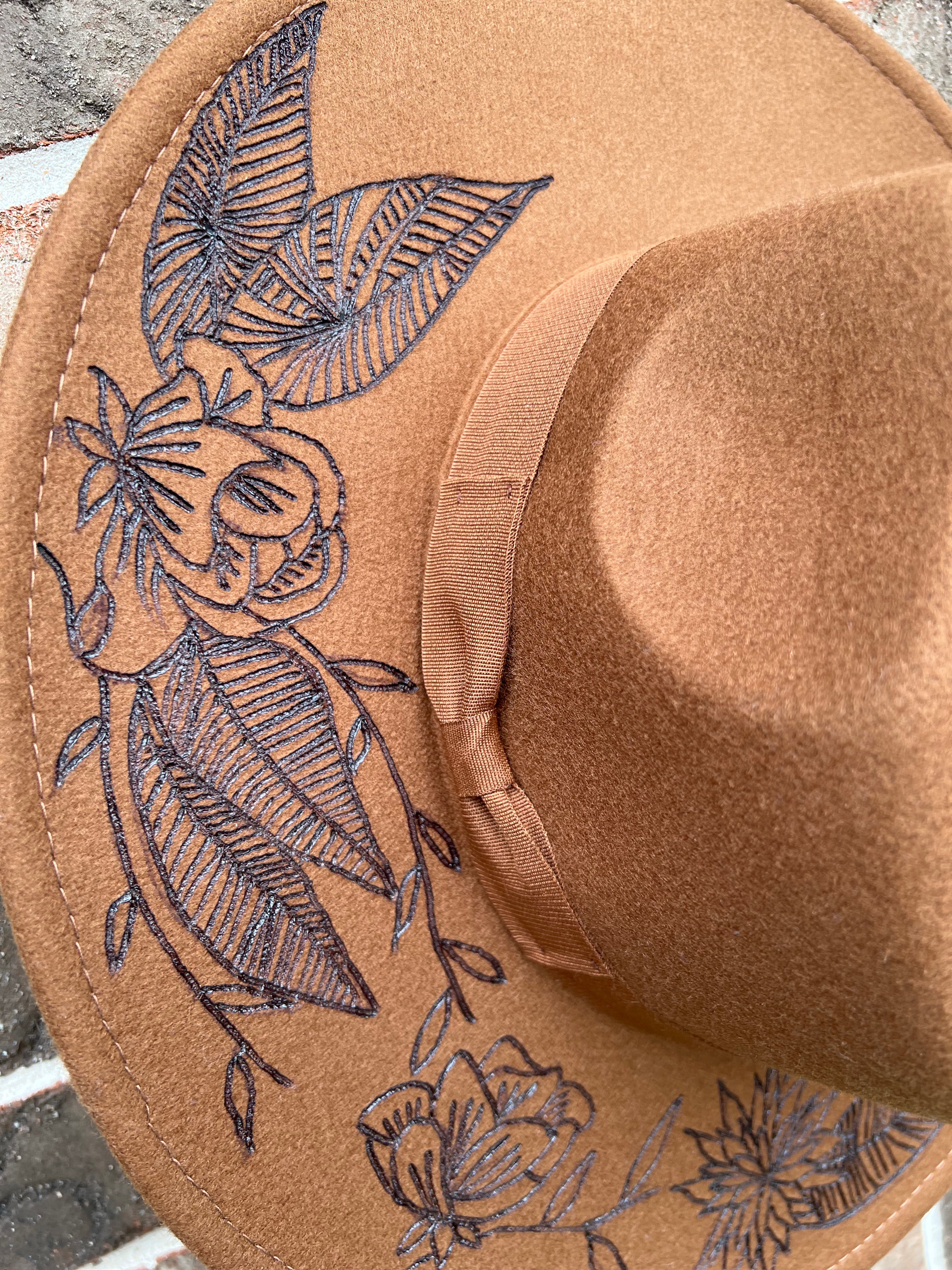 Brown Eyed Girl  | Wide Brim Hat | Custom Hat | Rancher Hat | Custom Rancher Hat | Burned Hat
